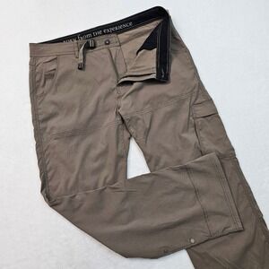 Prana Zion Stretch Hiking Pants Mens XL 38x32 Brown Cargo Straight Leg Gorpcore